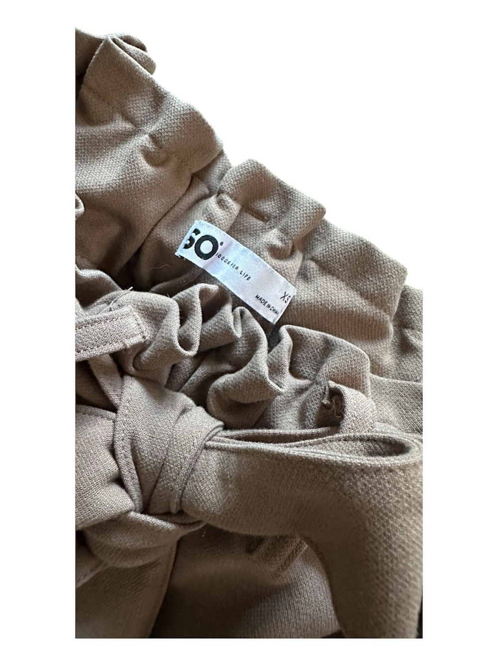 SO Taupe Paperbag Waist Cropped Pants with Tie - Picture 3 of 3